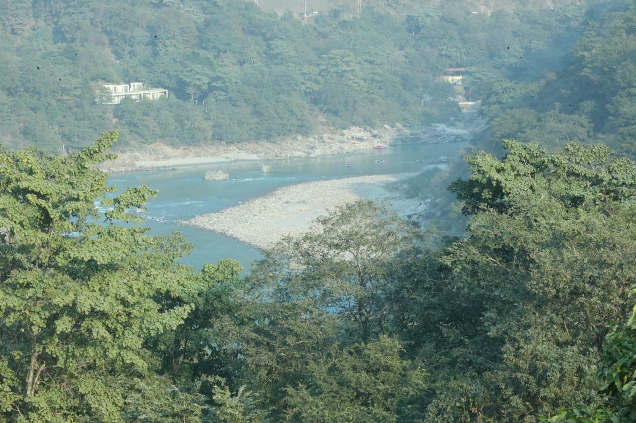 Ganga and mountain view from Nirvana Homestay